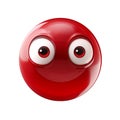 red smiley face with big eyes on a transparent background, isolated Royalty Free Stock Photo