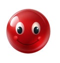 red smiley face with big eyes on a transparent background, isolated Royalty Free Stock Photo