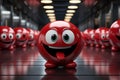 Red smiley face with tongue , 3D picture. Royalty Free Stock Photo