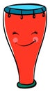 Red smiling conga, illustration, vector Royalty Free Stock Photo