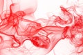 Red smoke abstract on white background, ink water color Royalty Free Stock Photo