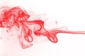 Red smoke abstract on white background, ink water color Royalty Free Stock Photo