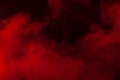 Red smoke fog on black background for advertising and wallpaper Royalty Free Stock Photo