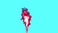 Red smoke on light blue isolated