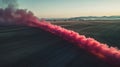 Red Smoke Trail in Field Royalty Free Stock Photo