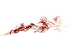 Red smoke trail on white Royalty Free Stock Photo