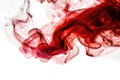 Red Smoke On White Background. Generative AI Royalty Free Stock Photo