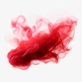 Red Smoke on White Background with Steam Effect Royalty Free Stock Photo