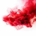 Red Smoke on White Background with Steam Effect Royalty Free Stock Photo