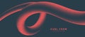 Red Smooth Curl Form Vector Dotwork Conceptual Abstract Background
