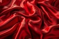 Red smooth satin or silk texture background. Red fabric abstract texture. Luxury satin cloth. Silky and wavy folds of silk texture Royalty Free Stock Photo