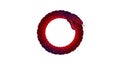 A red snake biting its own tail forms a circle, known as an Ouroboros, against a
