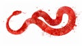 Red Snake Illustration on White Background, Generative AI