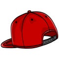 Red Snapback Baseball Cap Hat Illustration Vector