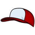Red Snapback Trucker Hat Baseball Cap Illustration Vector Icon