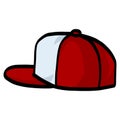 Red Snapback Trucker Hat Baseball Cap Illustration Vector Icon