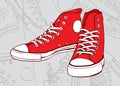 Red sneakers Royalty Free Stock Photo