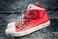 Red sneakers Royalty Free Stock Photo