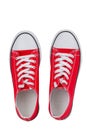 Red sneakers close-up Royalty Free Stock Photo