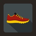 Red sneakers icon, flat style Royalty Free Stock Photo