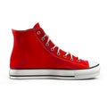 Red sneakers isolated on white background