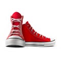 Red sneakers isolated on white background Royalty Free Stock Photo