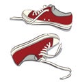 Red sneakers Royalty Free Stock Photo