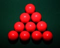 Red Snooker Balls on Table Royalty Free Stock Photo