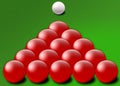 Red snooker balls triangle Royalty Free Stock Photo