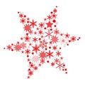 Red snow star - stock vector