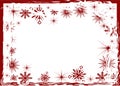 Red snowflake frame