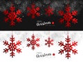 Red Snowflake social media cover for christmas Royalty Free Stock Photo