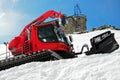 Red snowgroomer Royalty Free Stock Photo