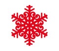 Red snowlake in white backgraund