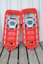 Red Snowshoes for walking on snow Royalty Free Stock Photo