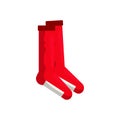 Red soccer gaiter icon, cartoon style