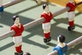 Red soccer player in toy Royalty Free Stock Photo