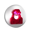Red Socrates icon isolated on transparent background. Sokrat ancient greek Athenes ancient philosophy. Silver circle