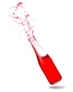 Red soda in bottle splashing Royalty Free Stock Photo