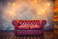 Red sofa couch Royalty Free Stock Photo