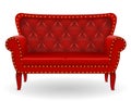 Red sofa furniture vector illustration