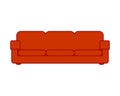 Red sofa isolated. couch cartoon Vector illustration Royalty Free Stock Photo