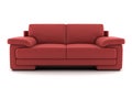 Red sofa isolated on white Royalty Free Stock Photo