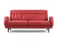 red sofa with pillows isolated on white Royalty Free Stock Photo