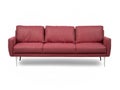 red sofa with pillows isolated on white Royalty Free Stock Photo