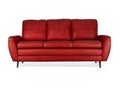 red sofa with pillows isolated on white Royalty Free Stock Photo