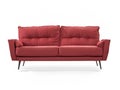 red sofa with pillows isolated on white Royalty Free Stock Photo