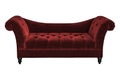 Red sofa upholstery cover of velvet.