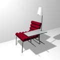 A red soft easy chair Royalty Free Stock Photo