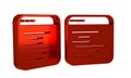 Red Software, web developer programming code icon isolated on transparent background. Javascript computer script random Royalty Free Stock Photo